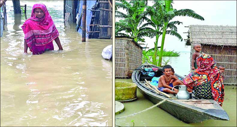 সিলেটে বন্যা আশ্রয়কেন্দ্রে মিলছে না ঠাঁই